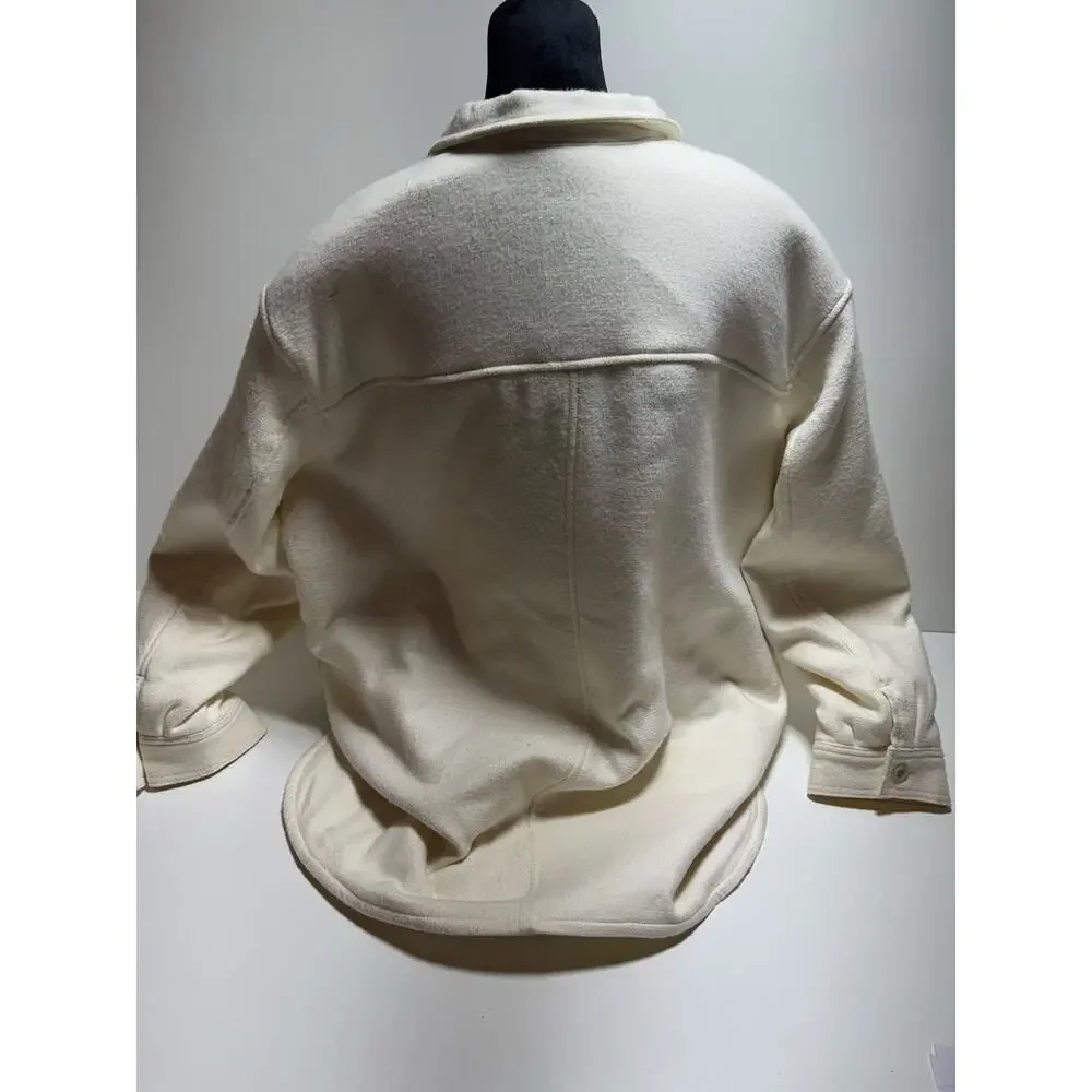 Eddie Bauer Women’s Peninsula Shacket Shirt Jacket Ivory Cream 2XL Minimalist